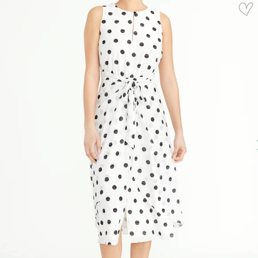 Rachel Roy Black & White Polka Dot Twist Midi Dress size M Style July - Picture 9 of 9